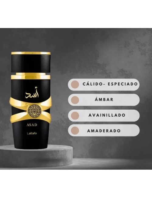 Lattafa Asad , perfume árabe para hombre, de larga duración, 100 ml